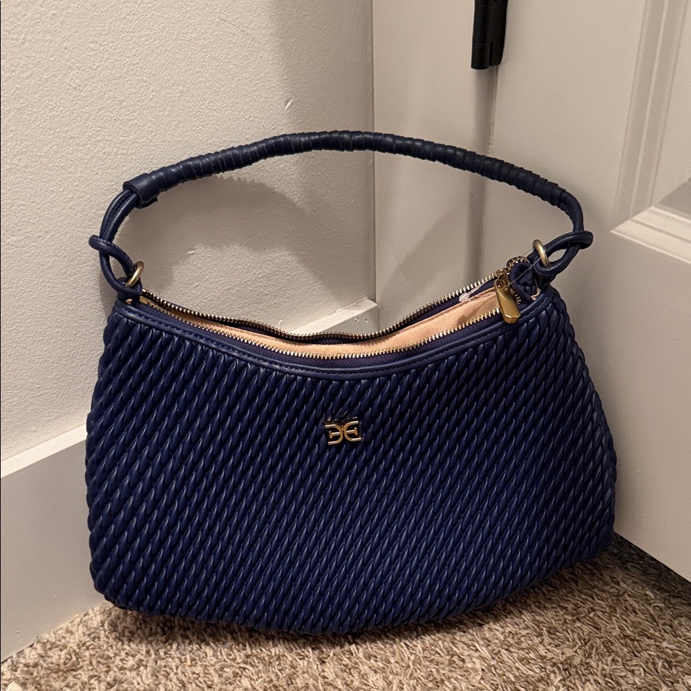 Sam Edelman Dark Blue Textured Shoulder Bag